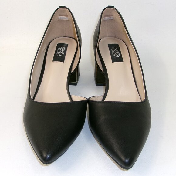 Jones New York Black Candora Block Heels w/ Gold Accents 7.5 - Picture 2 of 6